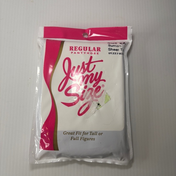 Vintage Just My Size Pantyhose Suntan Sheer Toe Regular 2X Plus 81227-S2S NEW - Picture 1 of 3